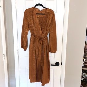 Sandra Darren Burnt Orange Snake dress 16 Fall or Winter Dress